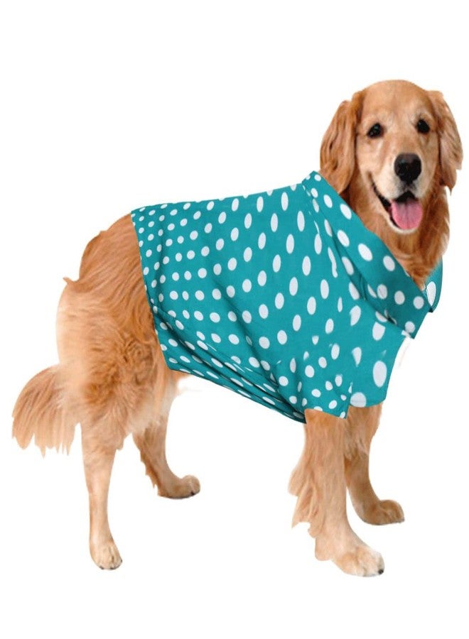 Sage Square Crazy Printed Dog Shirt, Trending Dog Shirt, Ultra Soft & Light Weight, Comfortable & Breathable Dog Apparel, Trendy Outfit (XXXLarge - 30 inch) (Polka Sky Blue) - Image 1
